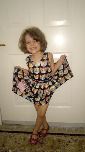 Apparently Vivian Rose likes her Too many Cats dress..